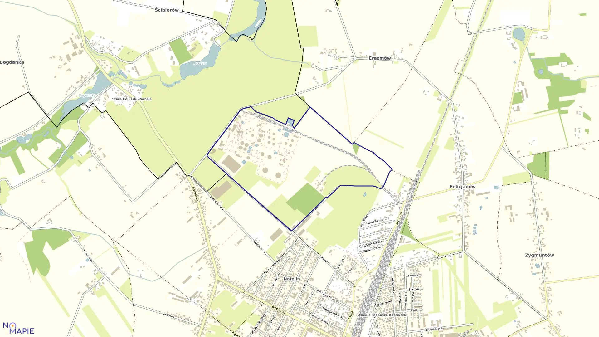 Mapa obrębu OBRĘB 2 w gminie Koluszki