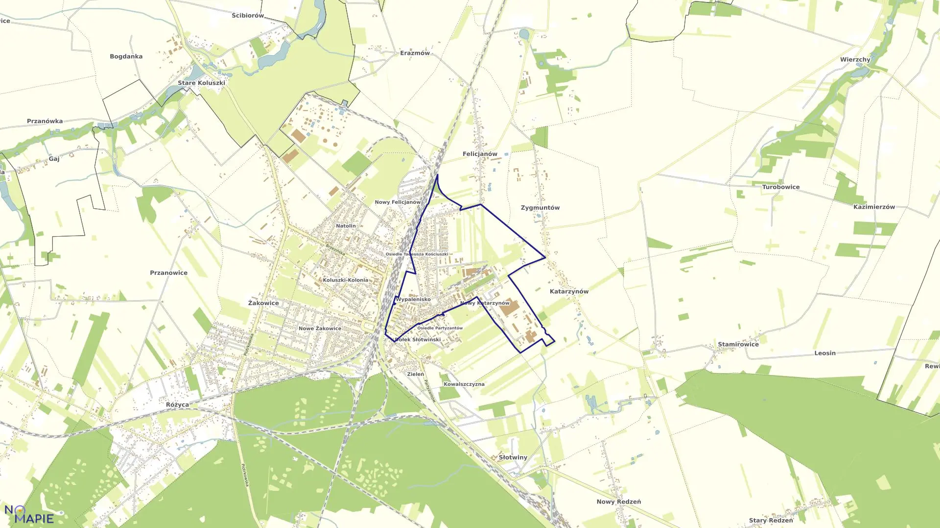 Mapa obrębu OBRĘB 5 w gminie Koluszki